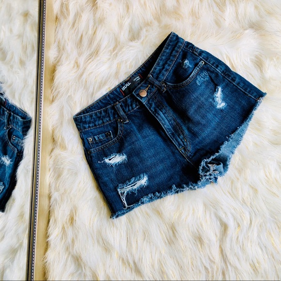 BDG Pants - [BDG] High-Rise Cheeky Blue Shorts